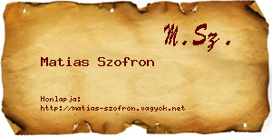 Matias Szofron névjegykártya